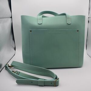 RARE Portland Leather Goods Mint Medium Crossbody Tote NWOT
